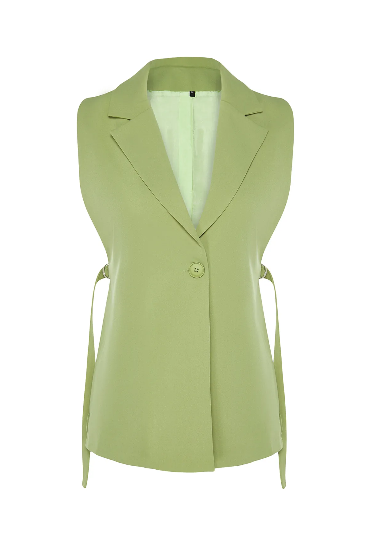 Trendyol Collection  Hellkhakifarbene, taillierte Webweste TWOAW23YE00032