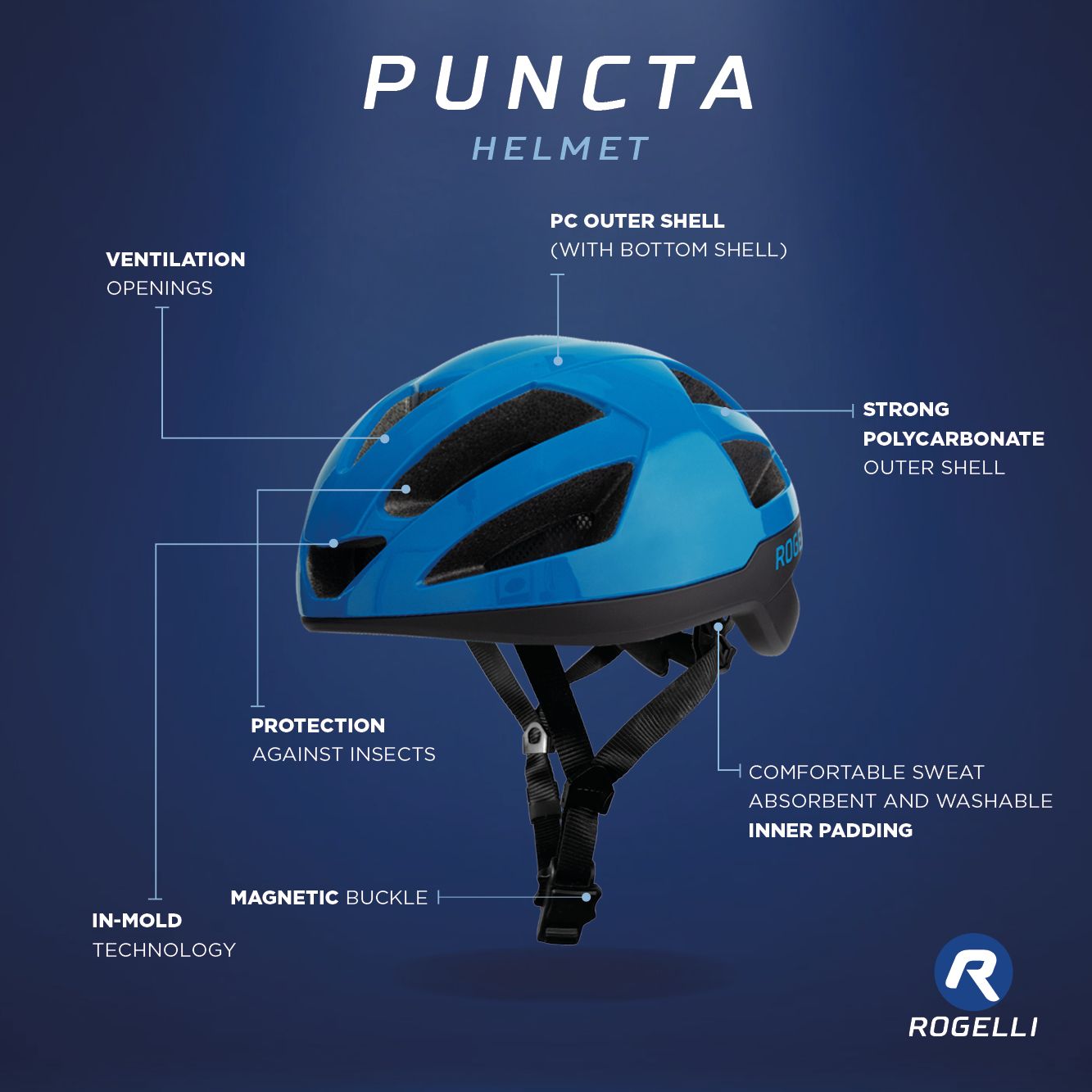 Rogelli Puncta Blue Fahrradhelm