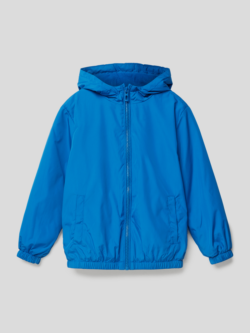 Jacke mit Motiv-Print in blau