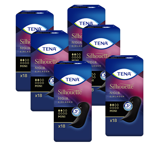 TENA SILHOUETTE Inkontinenz Einlagen mini noir  6X18 St