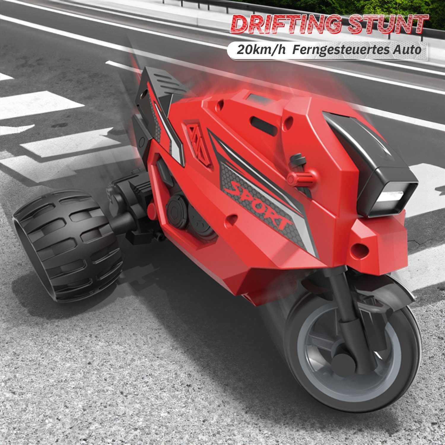 Esun RC-Auto Ferngesteuertes Auto ab 8 jahre,Drift RC Car mit LED-Licht, 2.4GHzAuto (Packung, Komplettset), Jungen Mädchen Geschenke, Outdoor Spielzeug ab 6 7 8 9 10+ jahre