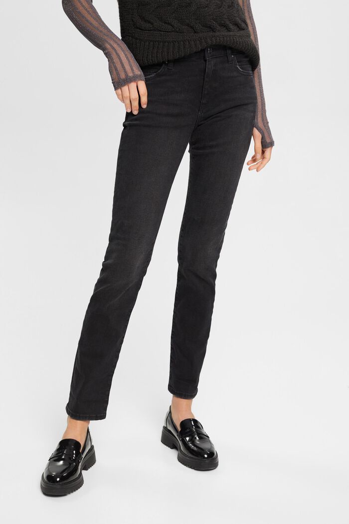 Jeans mit geradem Bein und mittlerer Bundhöhe