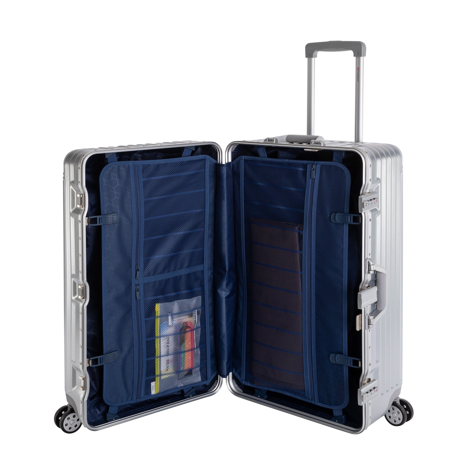 Travelhouse Hartschalen-Trolley London Sports Trunk, 4 Rollen, TSA Zahlenschloss Alu-Rahmen Schnappverschluss Polycarbonat-Hartschale