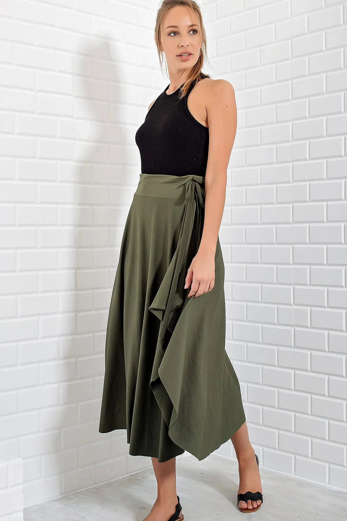 Trend Alaçatı Stili  Rock - Khaki - Maxi