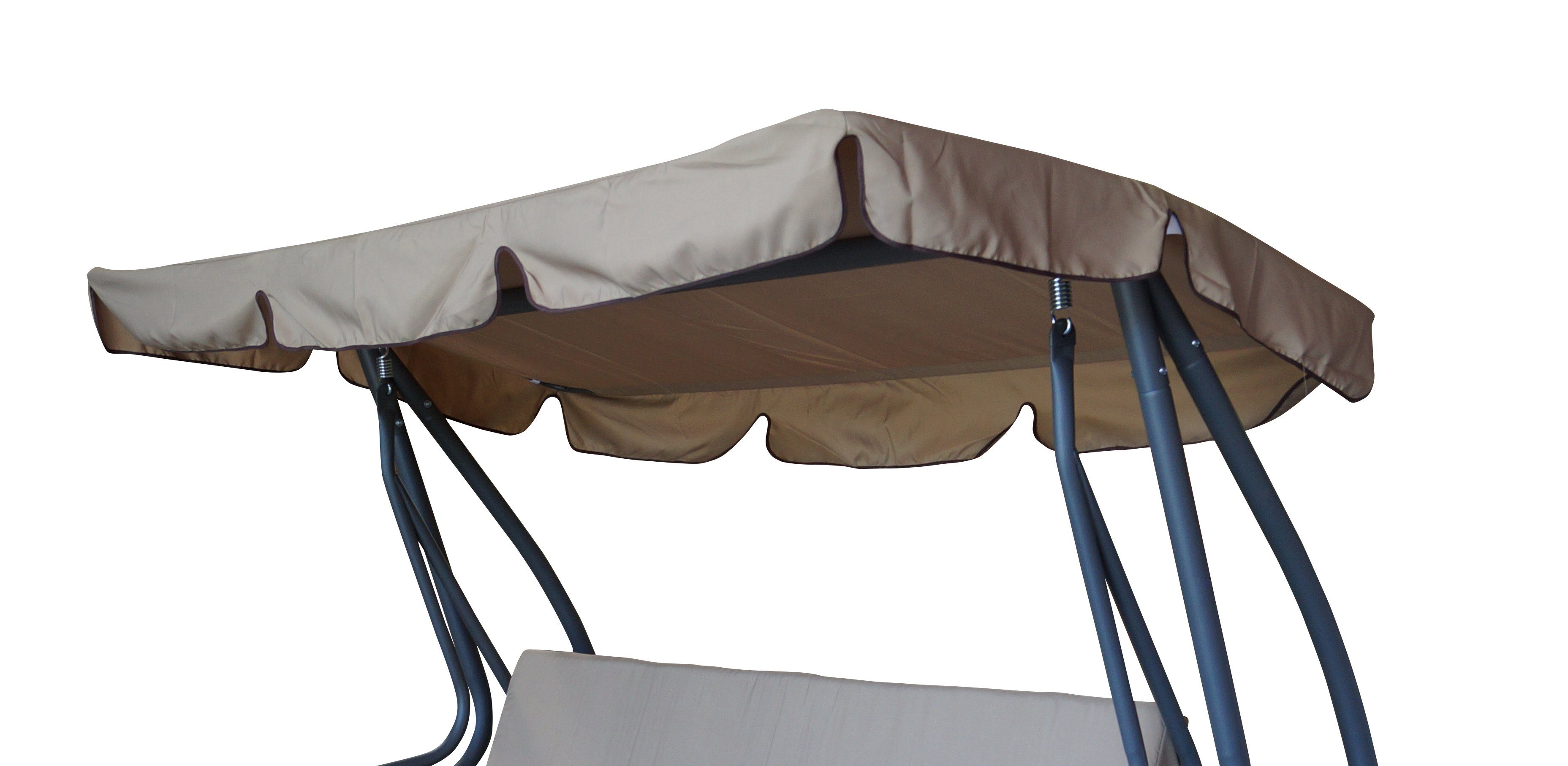 DEGAMO Hollywoodschaukelersatzdach MIAMI, (1-tlg), für 4-sitzer Schaukel 228x120cm, creme mit schwarzen Kedern