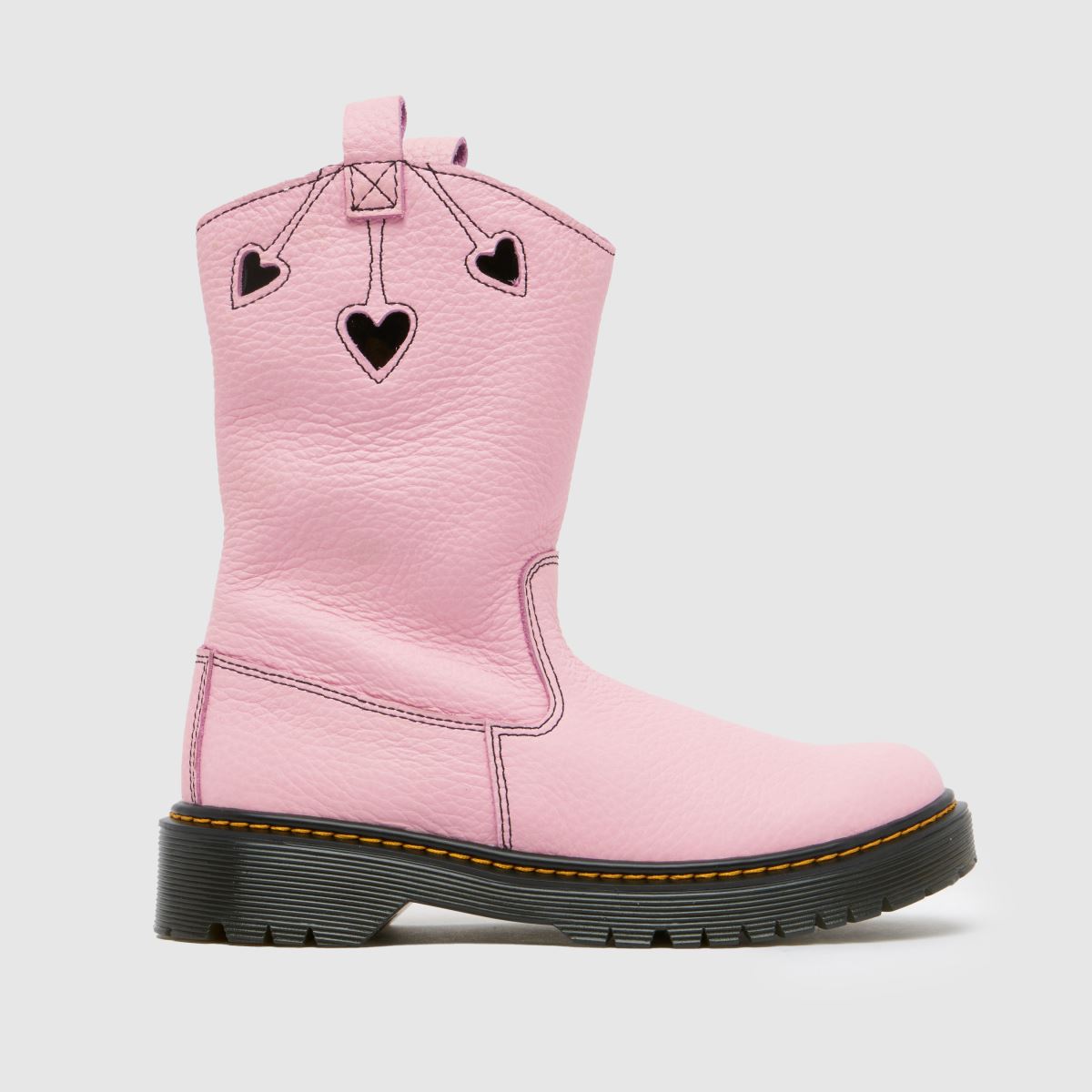 Dívčí dětské boty Dr. Martens světle růžové s motivem srdce Bex