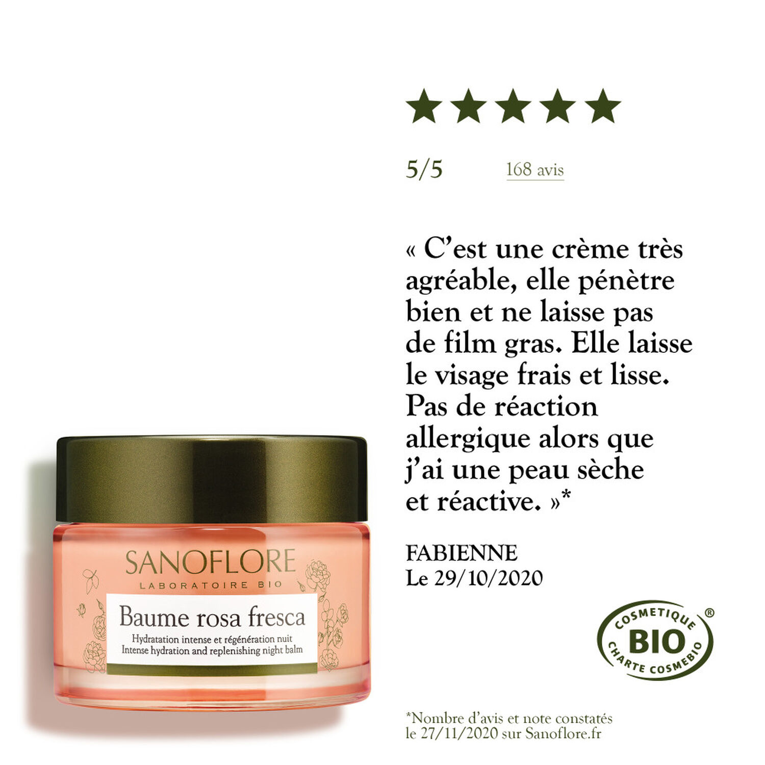 Sanoflore Baume de Rosée Crème Nuit Régénérante 50 ml