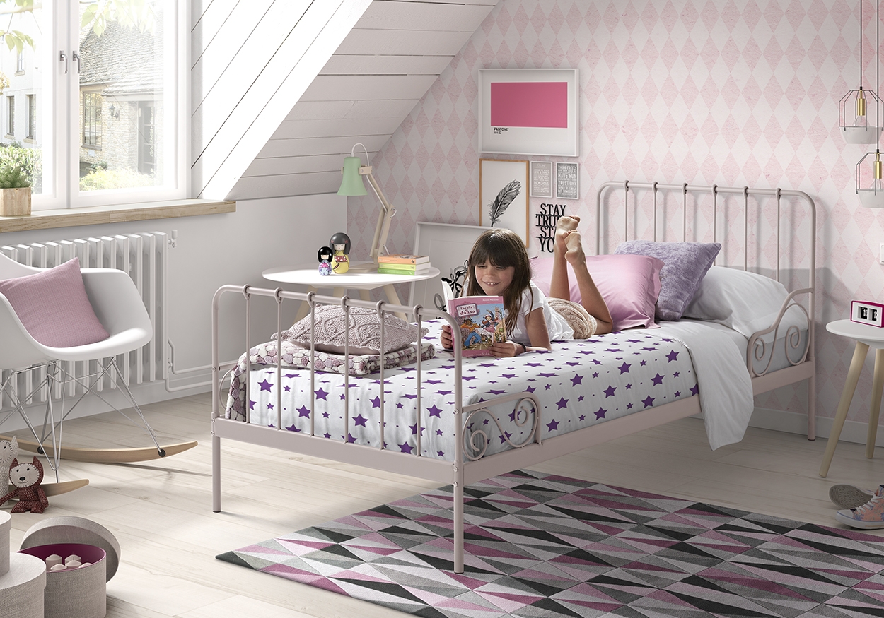 VIPACK Metallbett Alice Liegefläche 90 x 200 cm rosa