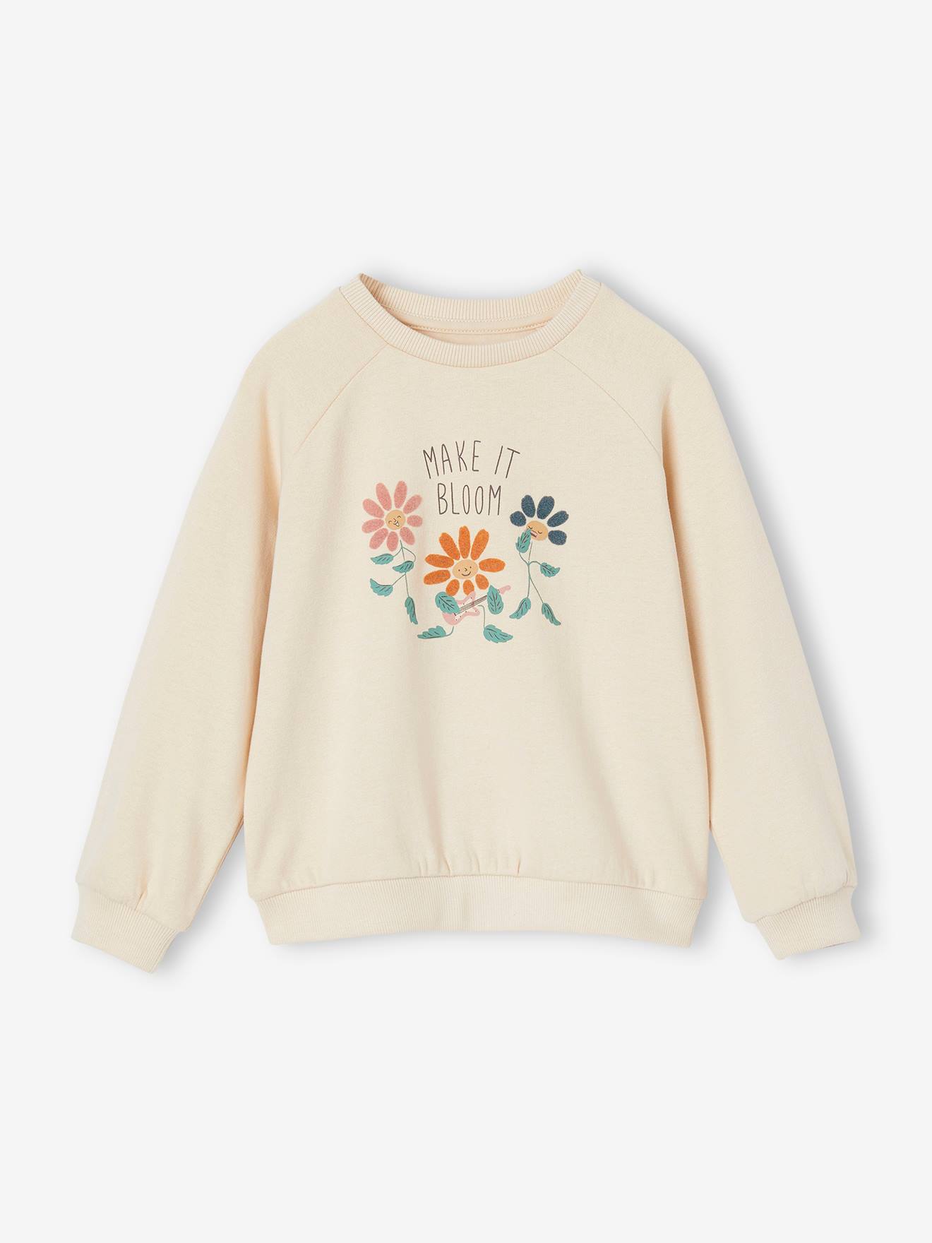 Sweat ludique fille gris chiné
