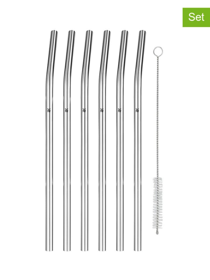 WMF 6er-Set: Edelstahl-Strohhalme - (H)24 cm x Ø 0,8 cm günstig kaufen onesize