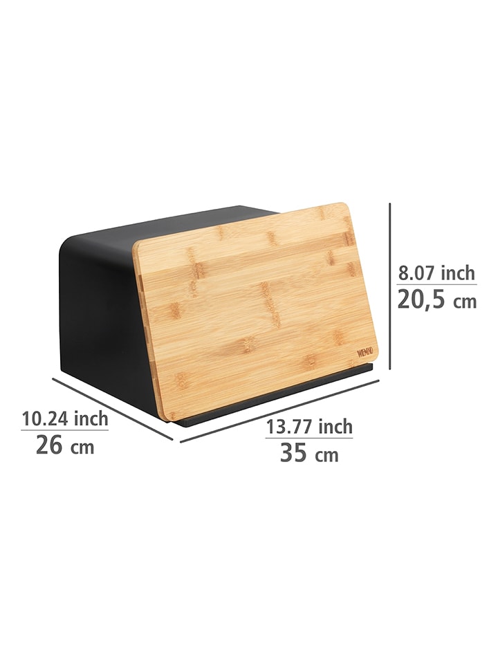 Wenko Brotkorb in Schwarz - (B)35 x (H)20,5 x (T)26 cm günstig kaufen onesize