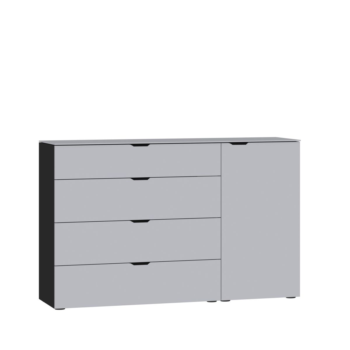 Jutzler Kommode 08 Grau Schwarz