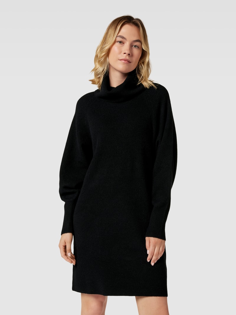 Strickkleid mit Stehkragen Modell 'Folibia' in schwarz