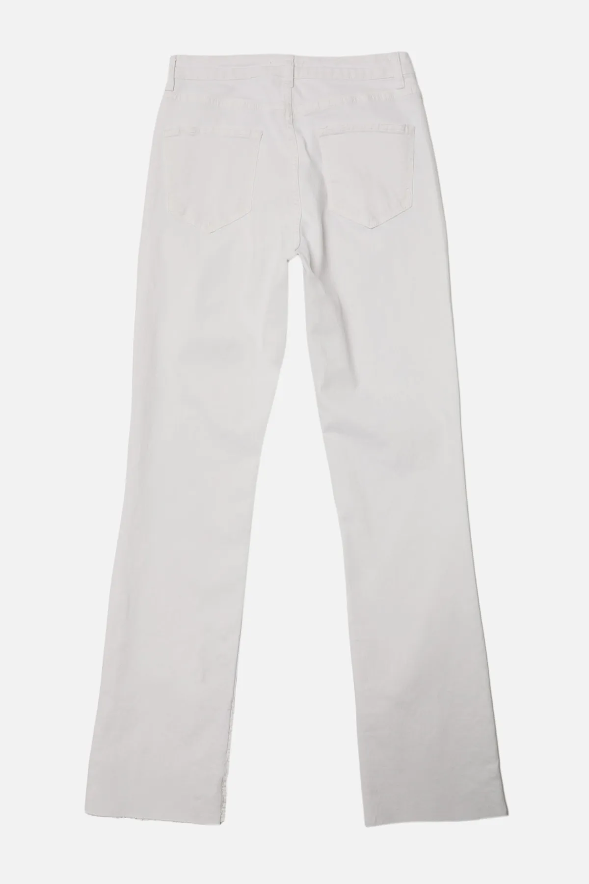 Trendyol Collection  Weiße Jeanshose mit Schlitz und hoher Taille und schmalem Schlag TWOAW22JE0382