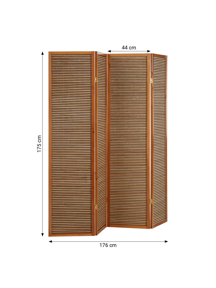 Homestyle4u 4-tlg. Paravent in Braun 176x175 günstig kaufen onesize
