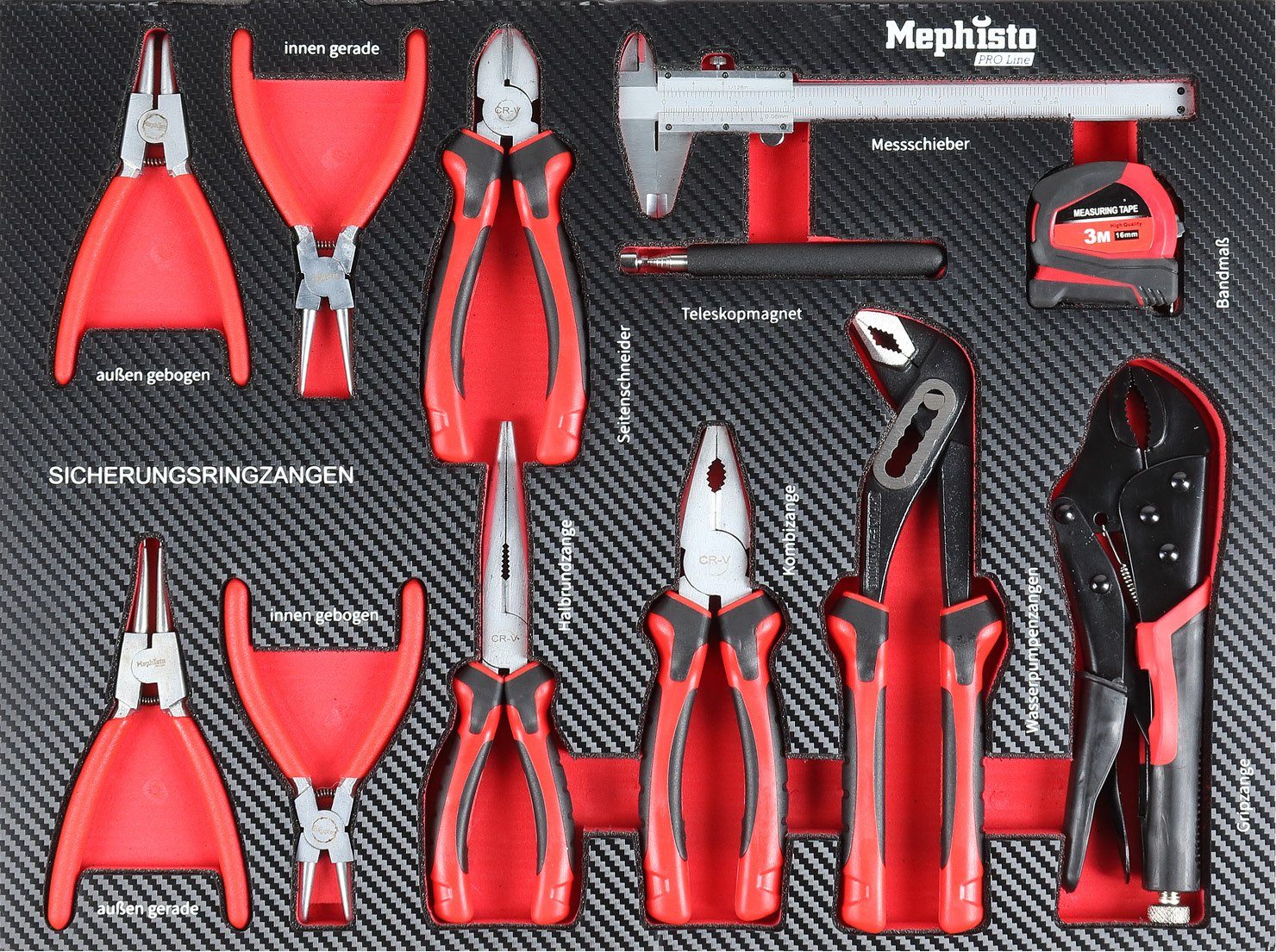 Mephisto-Tools Werkstattwagen, (umfangreich bestückt), 12 abschließbare Schubladen, Werkzeug ist aus hochwertigem CRV