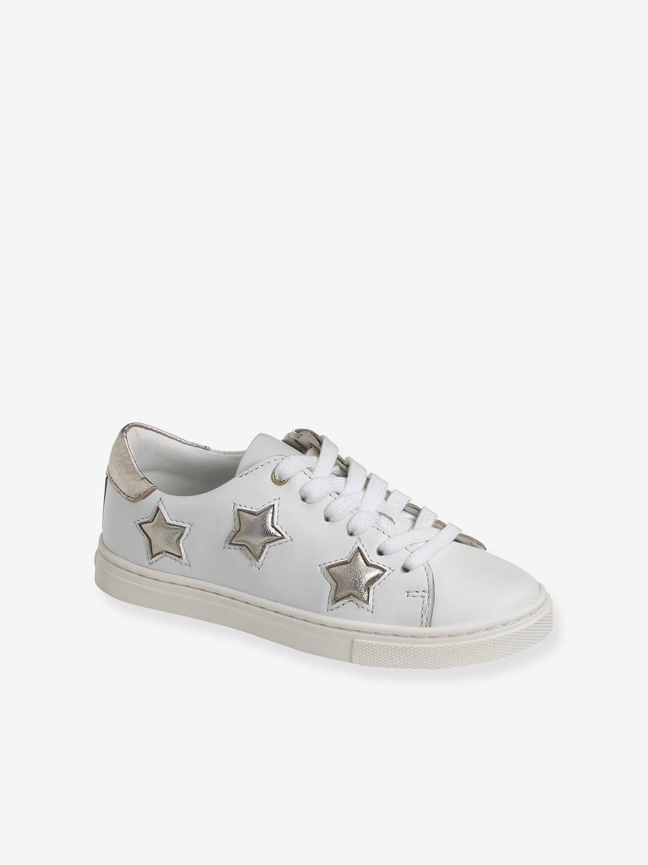 Vertbaudet Mädchen Sneakers mit Reißverschluss und Schnürung - weiß