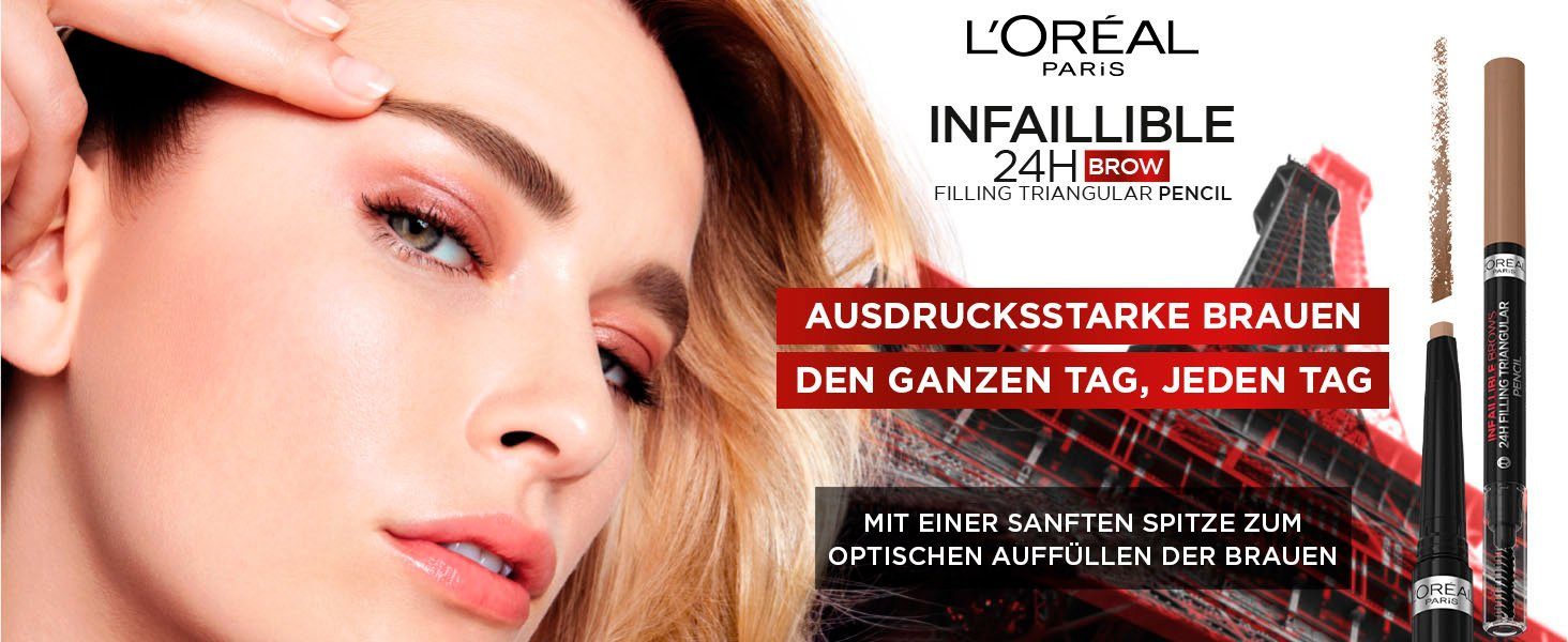 L'ORÉAL PARIS Augenbrauen-Stift L'Oréal Paris Infaillible Brows 24h Pencil, Browliner für ausdrucksstarke Augenbrauen