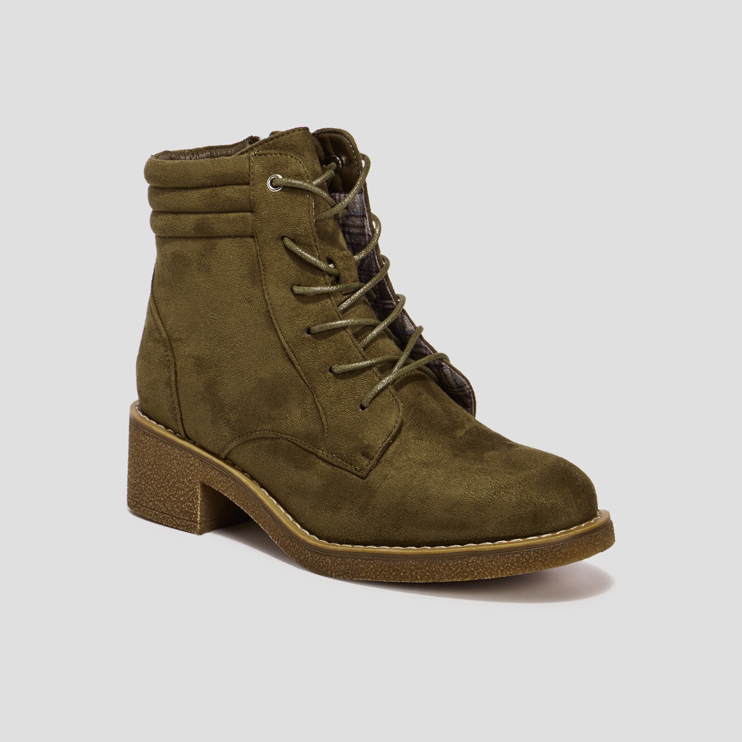 Bottines à talons vert kaki femme | La Halle