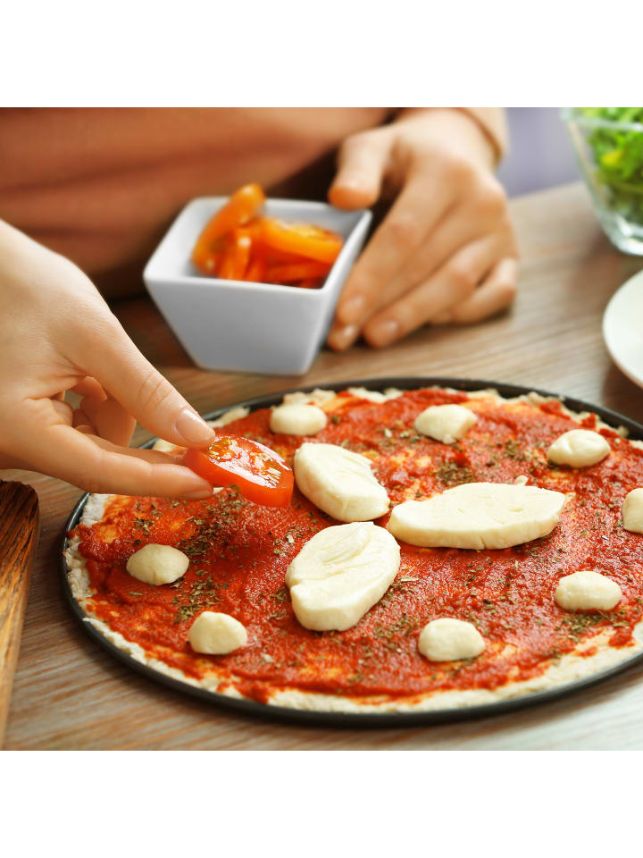 relaxdays 4x Pizzablech in Grau - Ø 32 cm günstig kaufen onesize