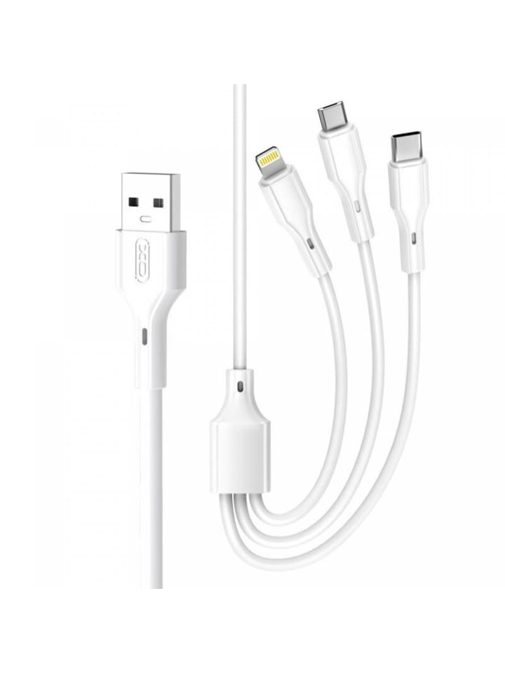 XO XO 3in1 Ladekabel USB kompatibel mit iPhone, USB-C, in Weiß günstig kaufen onesize