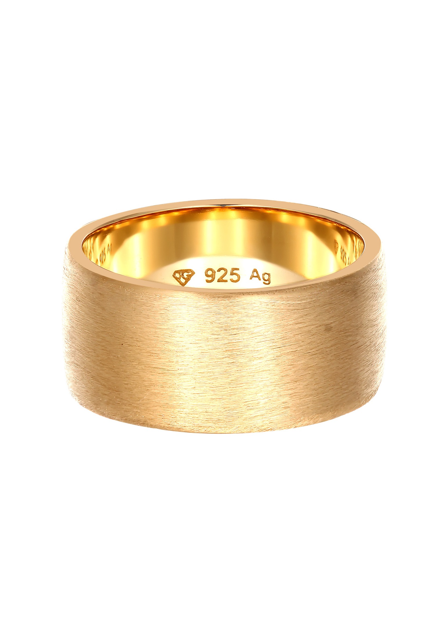 Anillo Elli para mujer, ancho, con acabado mate cepillado, básico, en plata de ley 925.