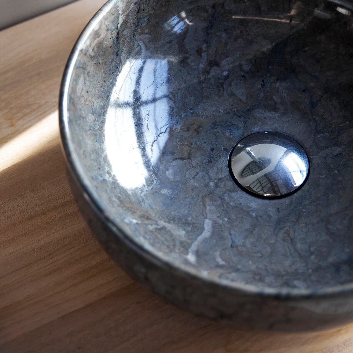 Tikamoon Waschbecken Waschbecken aus Marmor dark grey