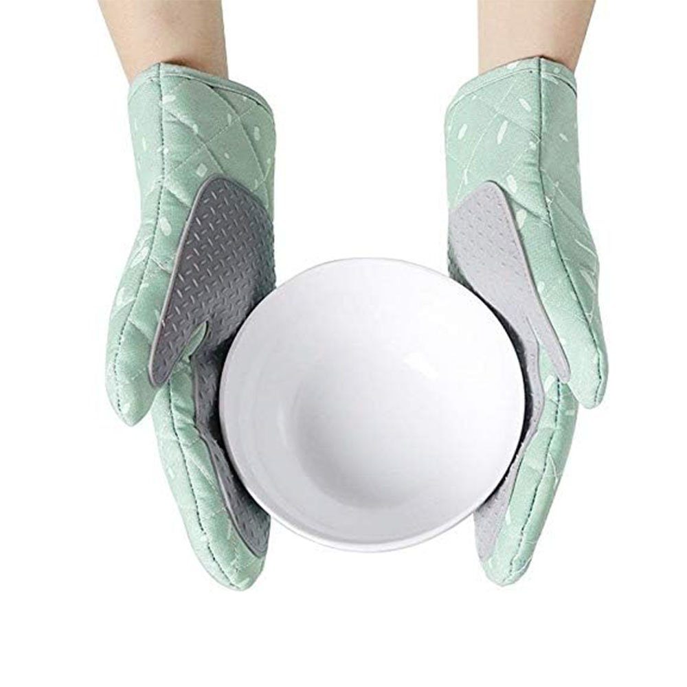 KOMIRO Topfhandschuhe Ofenhandschuhe Verdickte Hitzebeständige,Silikon Anti Rutsch Design