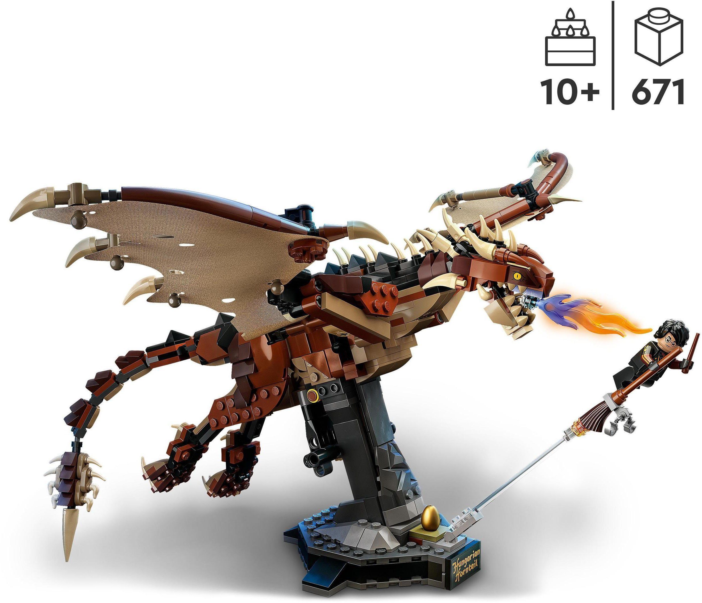 LEGO® Konstruktionsspielsteine Ungarischer Hornschwanz (76406), LEGO® Harry Potter, (671 St), Made in Europe