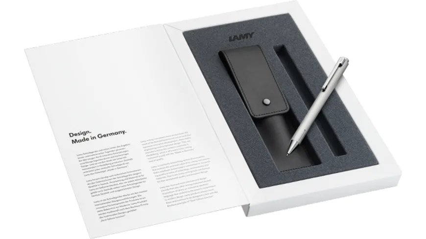 LAMY Set econ brushed  mit Lederetui brushed