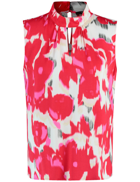 Ärmellose Bluse mit Alloverprint