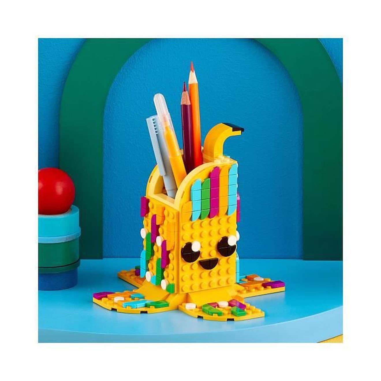 LEGO® 41948 DOTS Le Porte-Crayons Banane Amusante, Jouet de Construction, Accessoires de Chambre Enfants, Loisir Créatif pour +6 Ans jaune