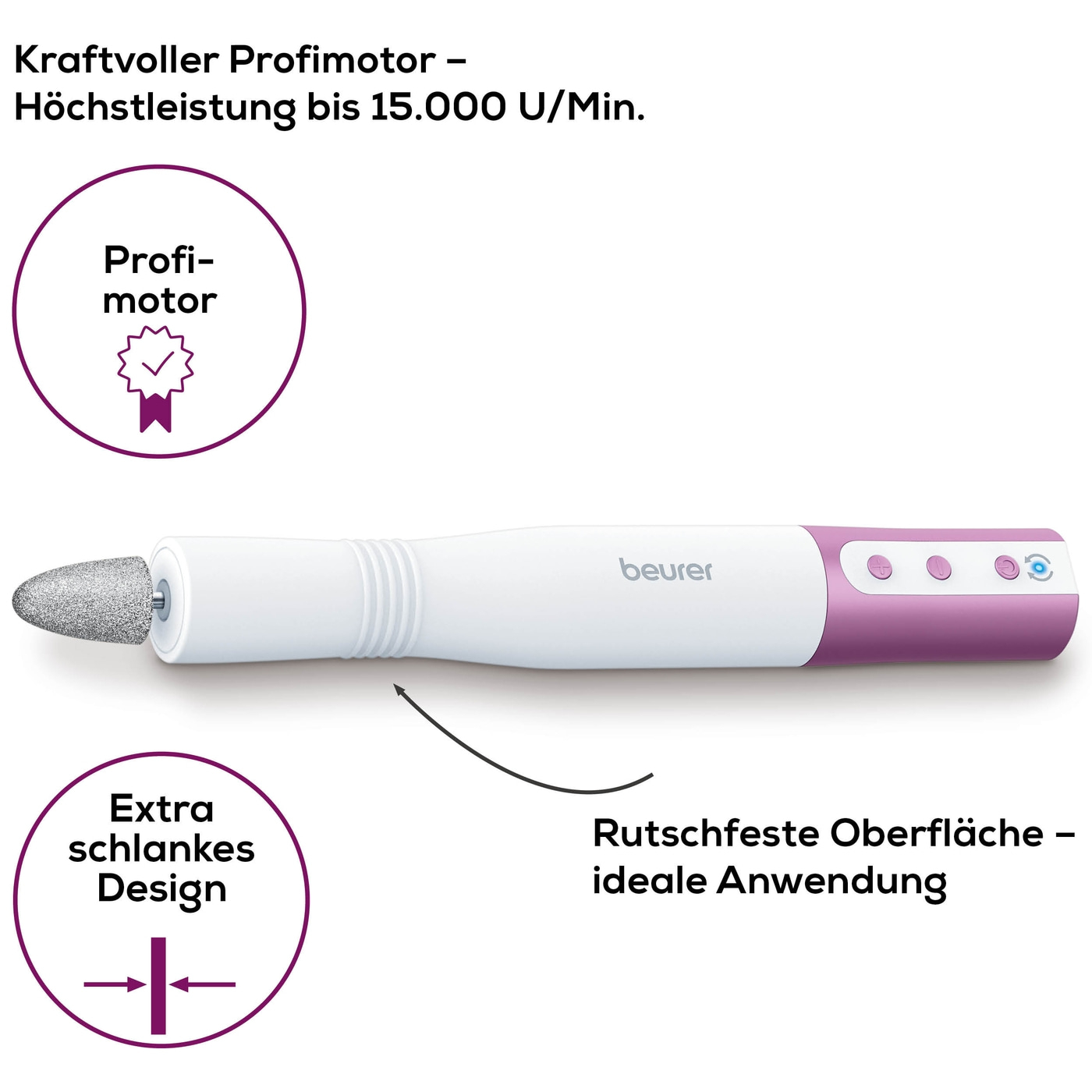Beurer Maniküreset MP 52-Elektrisches Nagelpflegeset im schlanken Design