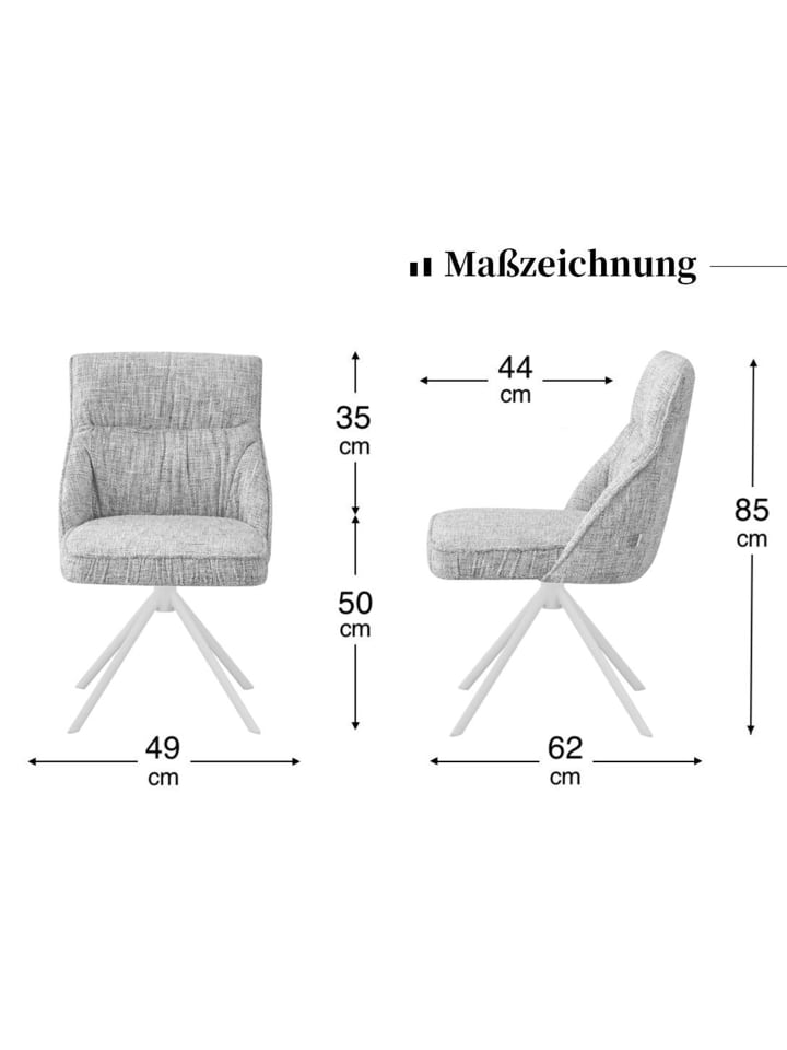 DUBI Möbel 2er-Set: Drehstuhl LINNEA in Türkis - (B)49 x (H)85 x  (T)62 cm günstig kaufen onesize