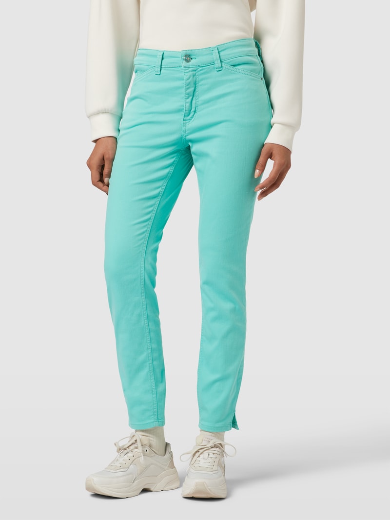 Jeans mit Label-Patch Modell 'DREAM SUMMER' in helltuerkis