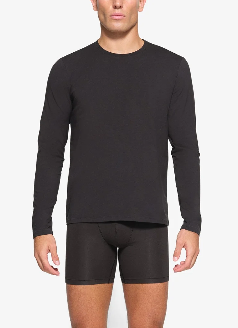 Tricou Skims din bumbac cu mânecă lungă și guler rotund