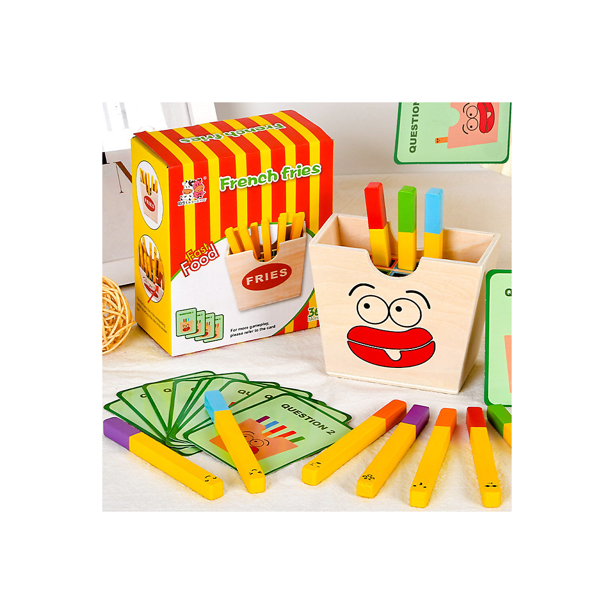 Kindersimulation Pommes frites Matching Game Pädagogische Lebensmittel Kinder Küche Spielzeug