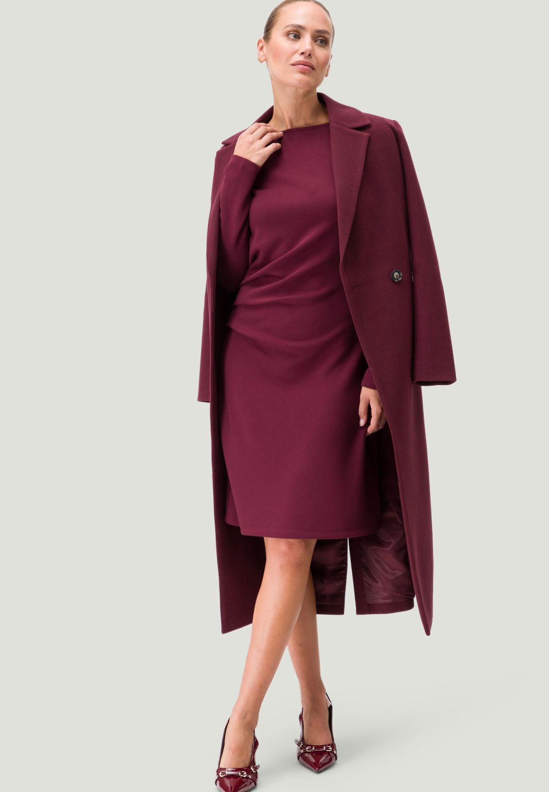 Sweatkleid mit Raffungen