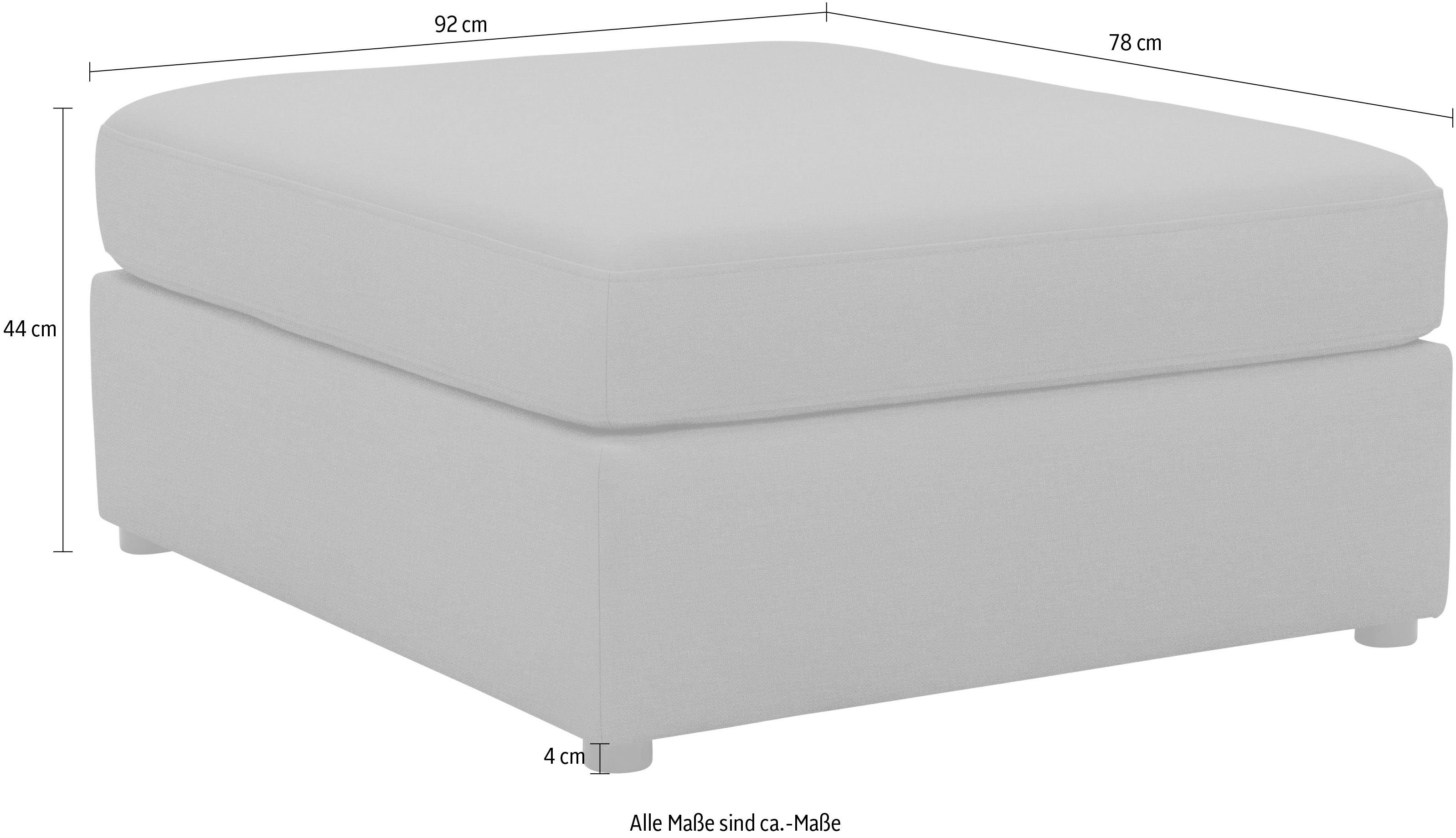 DOMO collection Polsterhocker Solskin, Speziell für Outdoor, witterungsbeständig, incl. Schutzhülle