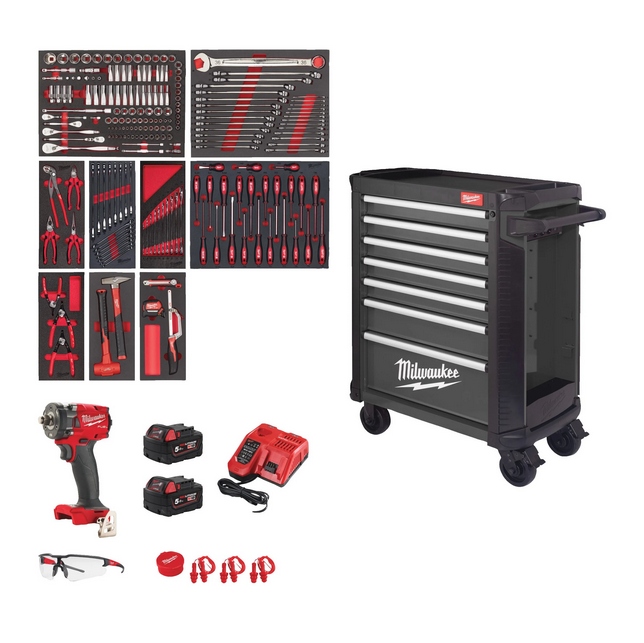 „Milwaukee“ priedai 4932500743 TOOLGUARD™ įrankių vežimėlis su užpildu (246 dalių)