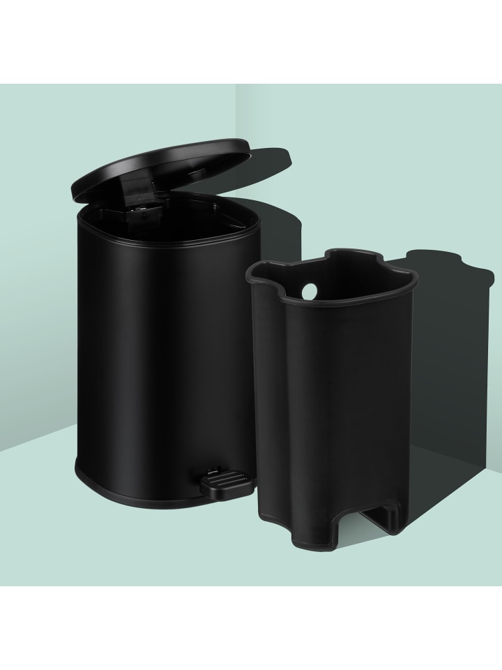 relaxdays Mülleimer Bad in Schwarz - 5 l günstig kaufen onesize