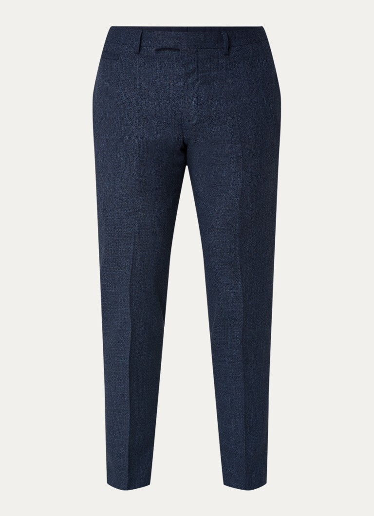 Pantaloni Strelson Kynd slim fit, dintr-un amestec de in și melanj