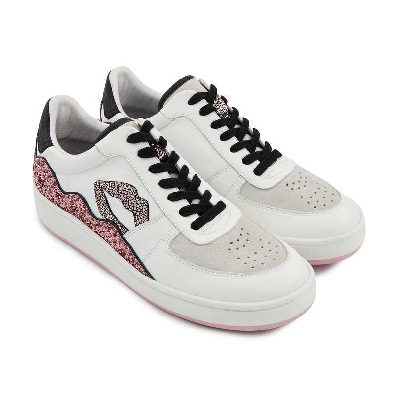 Baskets en cuir Loulou blanc rose gold