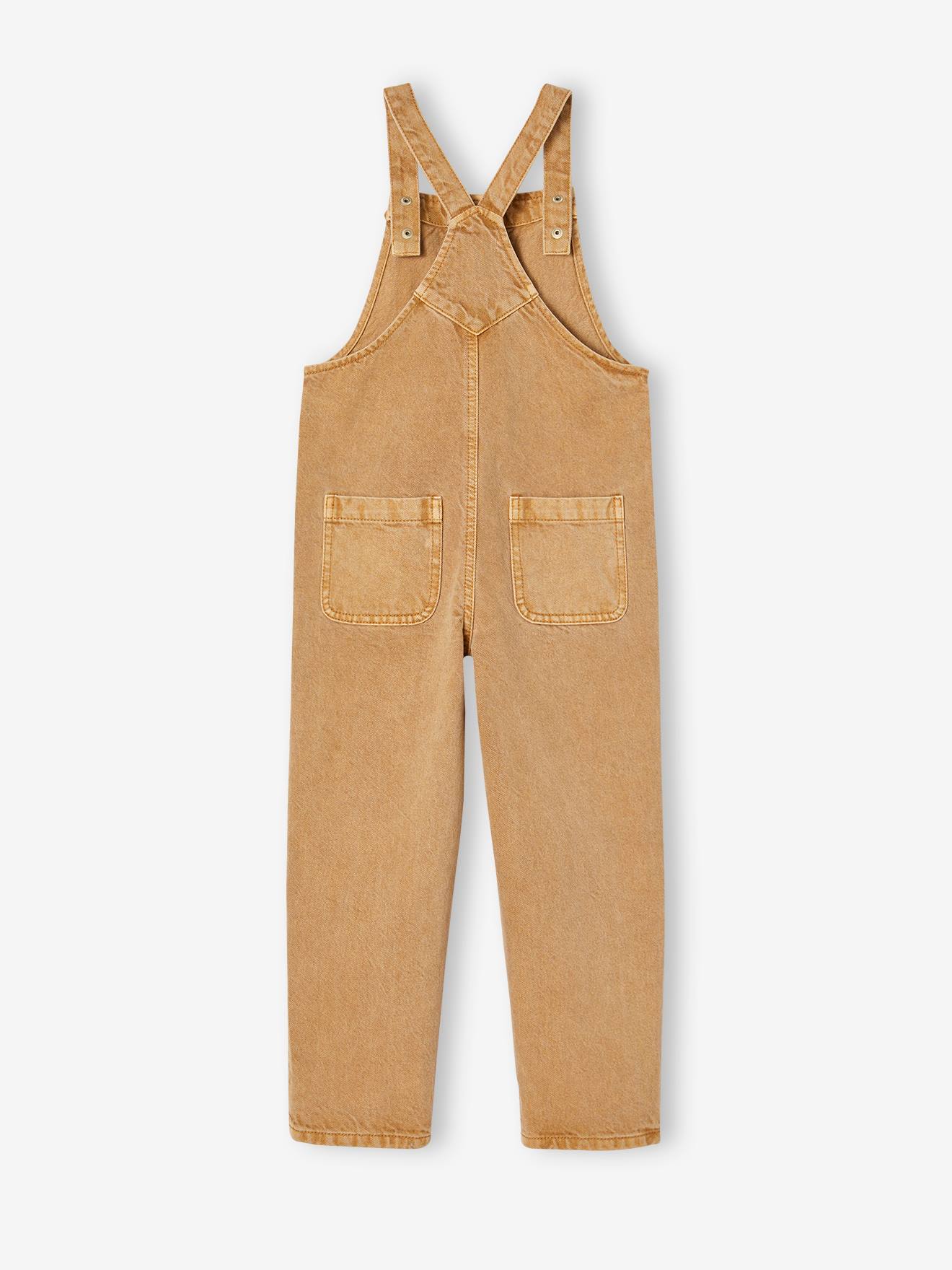Salopette style charpentier fille taupe