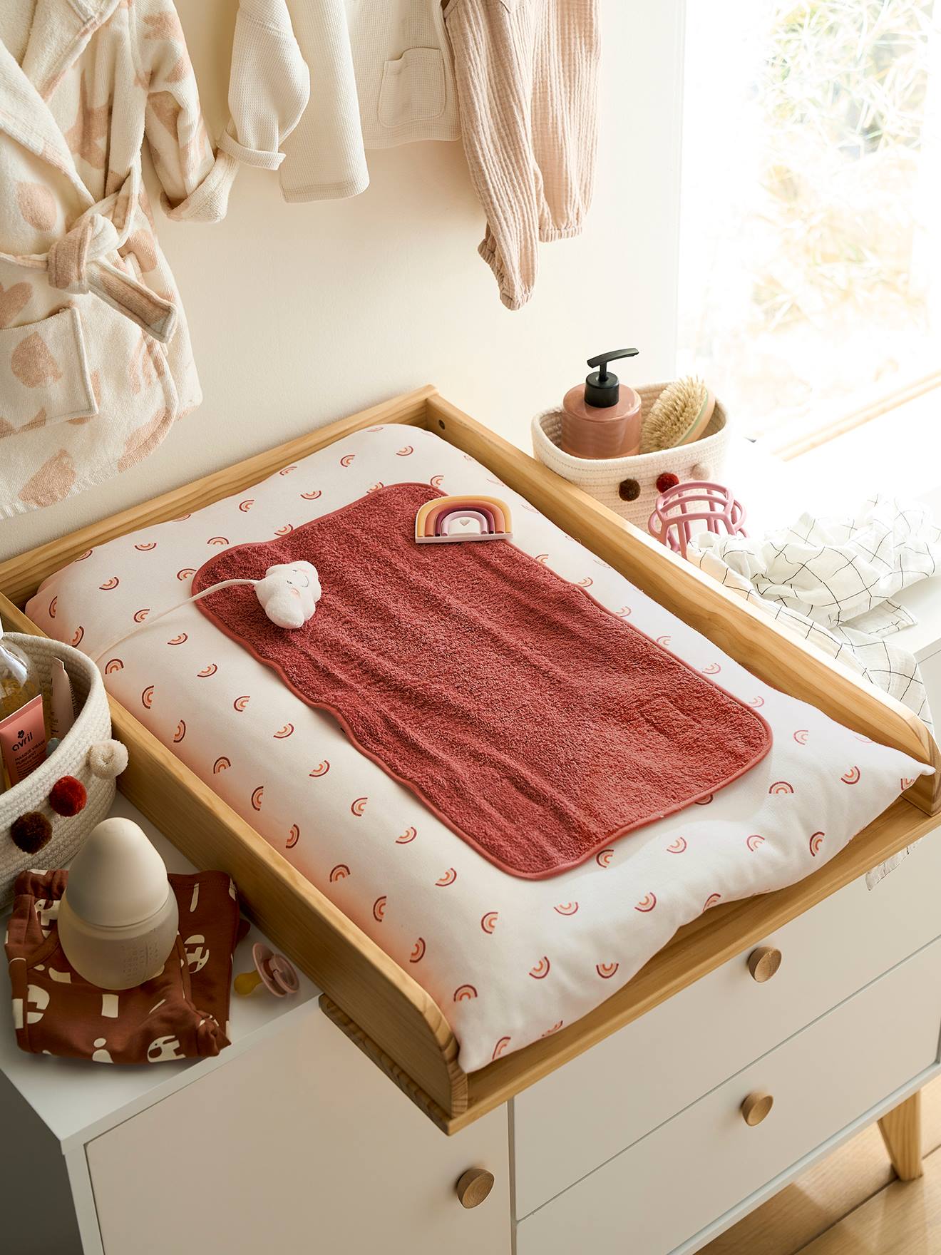 Vertbaudet Baby Wickelauflage HAPPY SKY Bio-Baumwolle - mehrfarbig