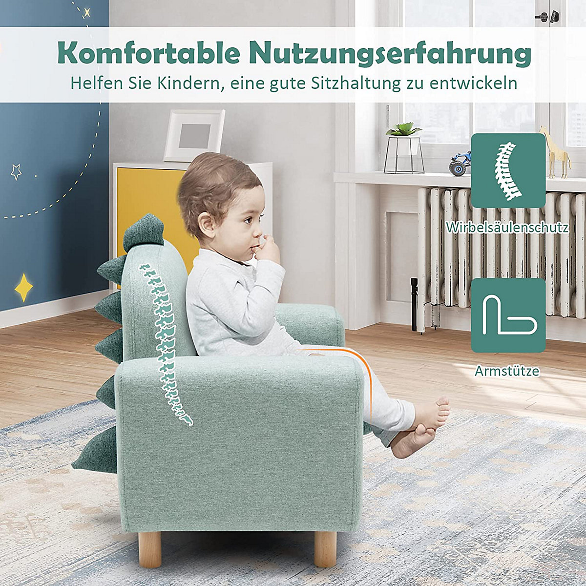 Kindersessel Panda Dinosaurier Huhn