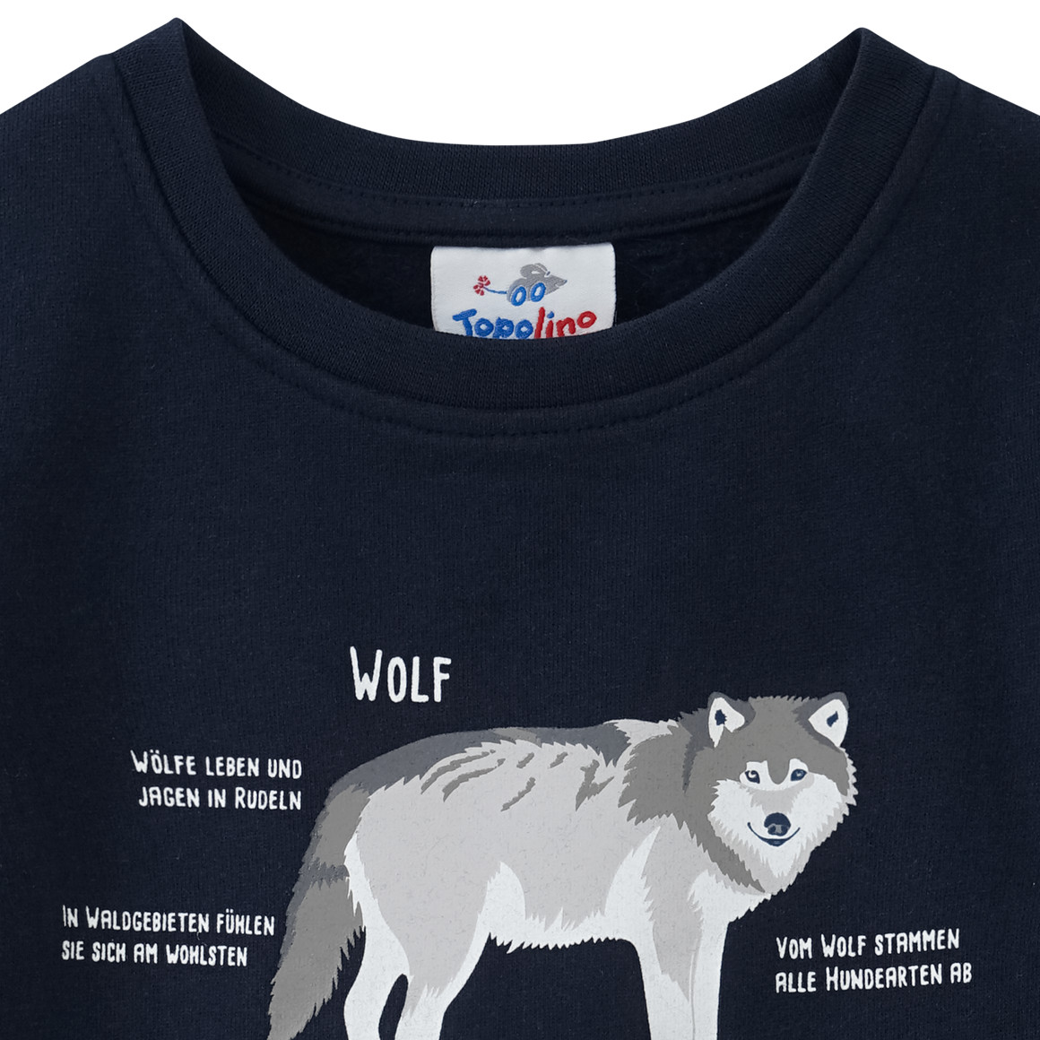 Kinder Sweatshirt mit Wolf-Motiv