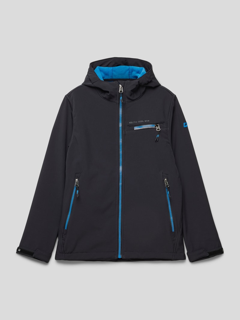 Softshell-Jacke mit Kapuze in royalblau