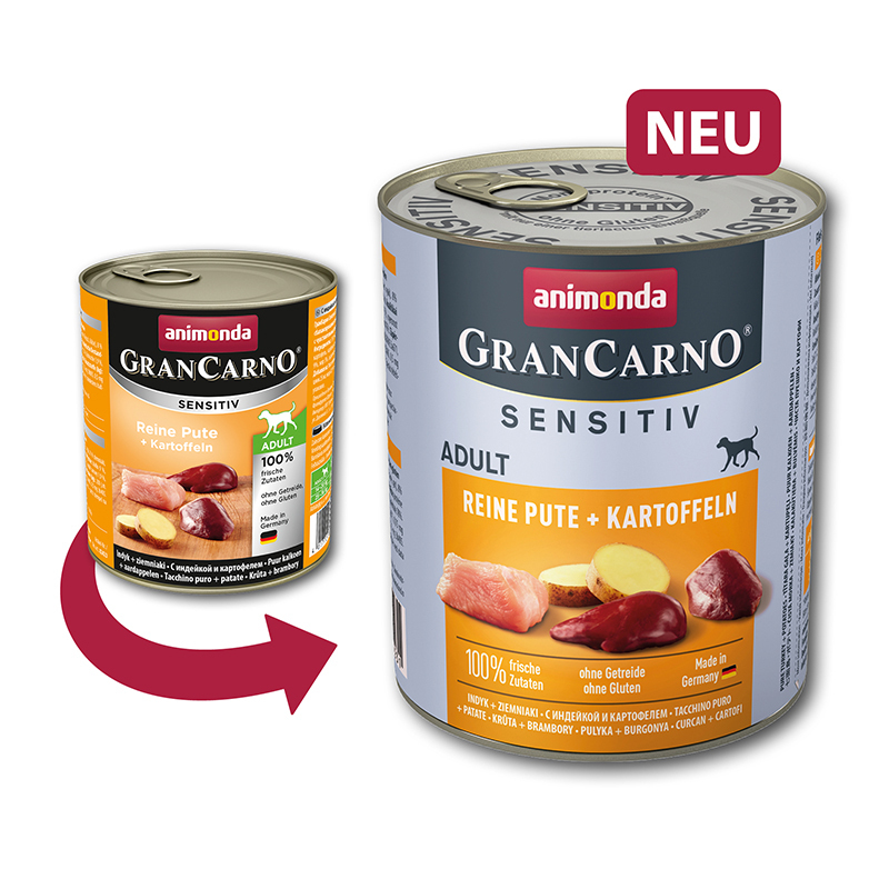 Animonda Hundenassfutter Animonda GranCarno Sensitiv Pute & Kartoffel 24x800 g
