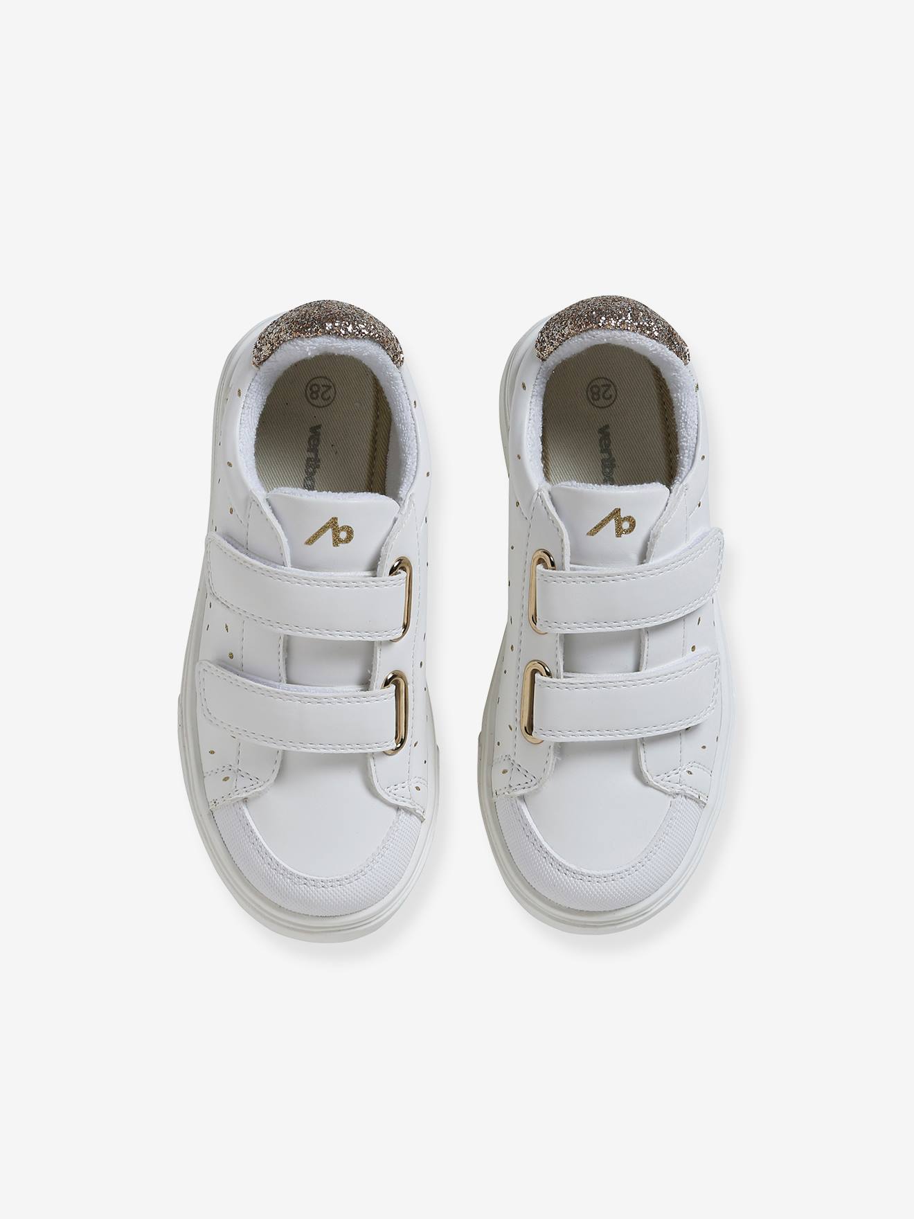 Vertbaudet Kinder Sneakers mit Gold-Details - weiß bedruckt